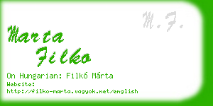 marta filko business card
