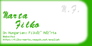 marta filko business card